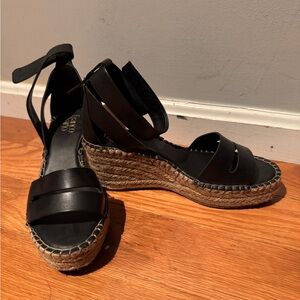 Franco Sarto Black Espadrille Wedges